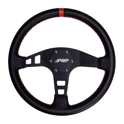 PRP Flat Leather Steering Wheel (Red) - G213